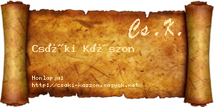 Csáki Kászon névjegykártya